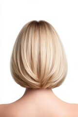 Fototapeta premium Stylish Women's Bob Haircut with Bright Blonde Highlights