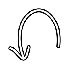 Hand drawn arrow icon vector. Direction illustration sign, Handmade. Pointer symbol or logo.