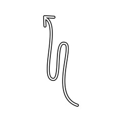 Hand drawn arrow icon vector. Direction illustration sign, Handmade. Pointer symbol or logo.