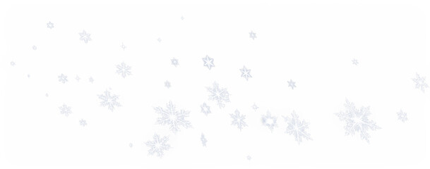 Snowflake overlay design featuring delicate white snowflakes scattered across a soft gradient background, creating a serene winter atmosphere with ample copy space for text