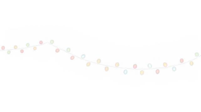 Colorful string lights illustration with soft pastel hues creating a whimsical atmosphere, perfect for festive decorations and enhancing joyful celebrations with copy space