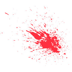 Vibrant Red Paint Splatter and Spray Effect with Dynamic Abstract Texture on a Clean White Background Highlighting Artistic Expression and Creative Energy