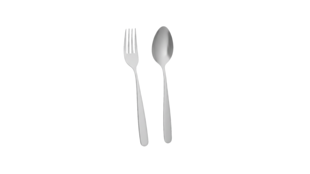 Fork and Spoon Cutlery Set 3D Render