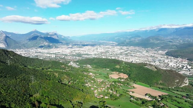 Agglomeration de Grenoble vu depuis le Vercors