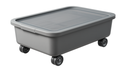 Wheeled under-bed storage container for easy access, ideal for home use.