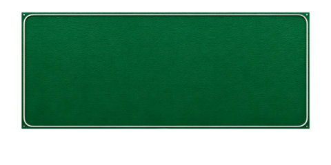 Blank green sign with white border on black background