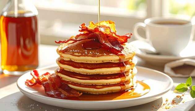 ベーコンとメープルの甘じょっぱパンケーキ