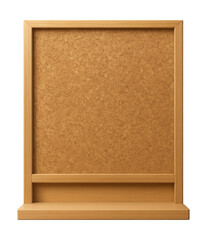 Fototapeta premium Wall-mounted corkboard with shelf, ideal for reminders and pen storage in an office.