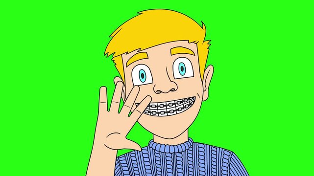 Boy Wearing Tooth Brace