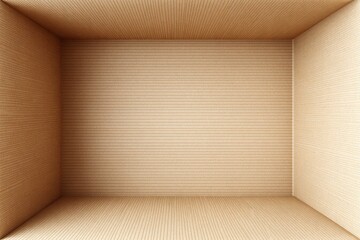 Minimalist shot featuring an empty box-shaped room, focusing on the lines and texture of wood.