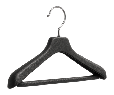 Textured plastic hanger keeps slippery fabrics secure in your wardrobe.