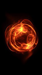 Fiery energy orb glows vibrant plasma streams futuristic design embodies power innovation and cosmic beauty