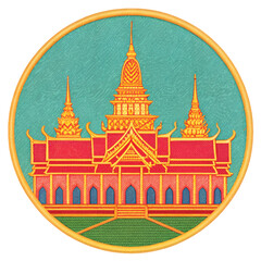 Stunning national emblem of Cambodia, showcasing the vibrant culture and rich history, perfect for travel, tourism, or cultural projects, detailed design