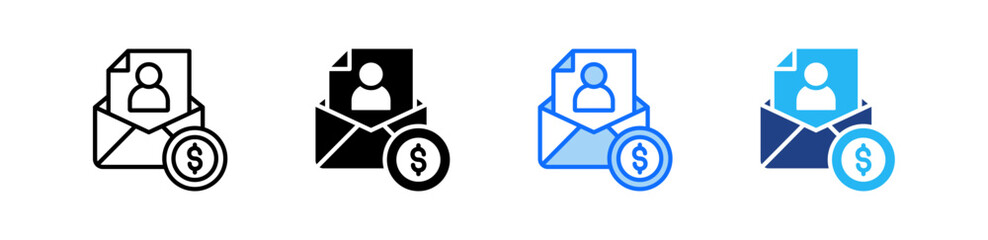 Payroll Icon Set Multiple Style Collection