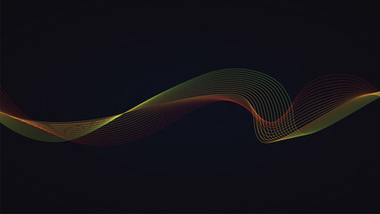 Abstract background with flowing lines in green orange and red gradients for modern designs