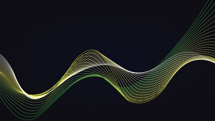 Abstract Background with Flowing Lines in White Green and Yellow Tones Perfect for Modern Designs