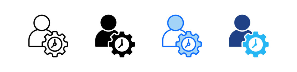 Time Tracking Icon Set Multiple Style Collection