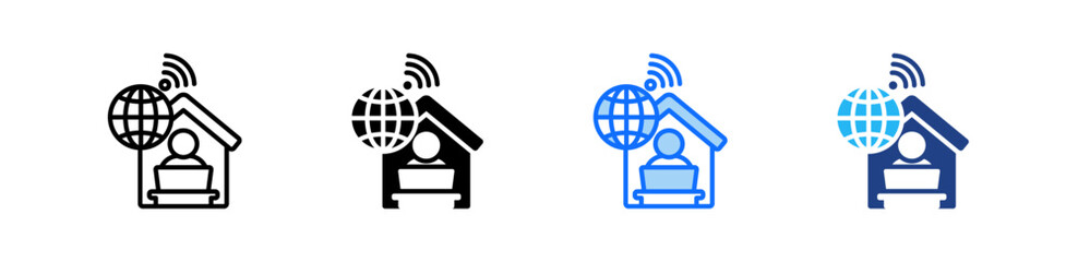 Remote Work Icon Set Multiple Style Collection