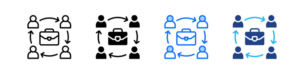Job Rotation Icon Set Multiple Style Collection