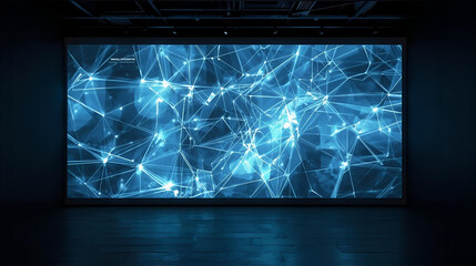 A conceptual X-ray image of a monitor displays the digital flow of global data and internet network connection on the planet.