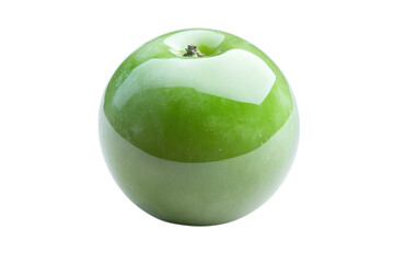Glossy green apple 3D render isolated on Transparent Background