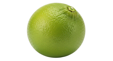 Isolated, close-up of a fresh, bright green lime fruit, a vibrant citrus ingredient