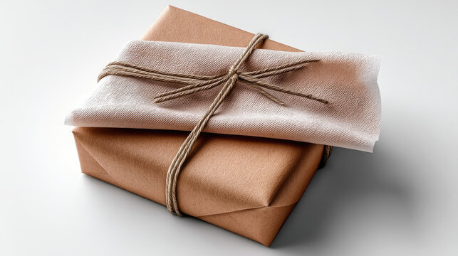 Gift box brown paper string rustic present wrapping minimalist celebration surprise festive