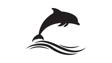 Dolphin Silhouette Vector – Jumping Ocean Wildlife Minimal Design