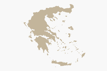 Vector graphic artwork suitable for print and web containing flat detailed map of GREECE
