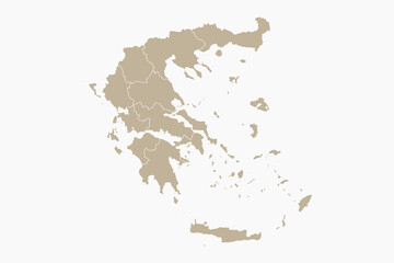 Naklejka premium Vector graphic artwork suitable for print and web containing flat detailed map of GREECE