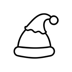 Santa hat outline icon for Christmas design