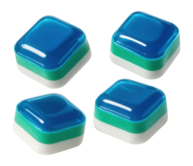 Laundry detergent tablets for effective cleaning in home washing machines.