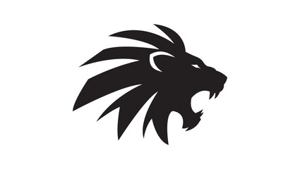 Lion Head Silhouette Vector – Roaring King of Jungle Minimal Design