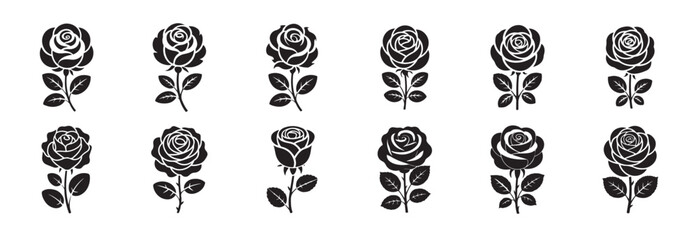 Elegant Vector Roses for Logo and Pattern Design