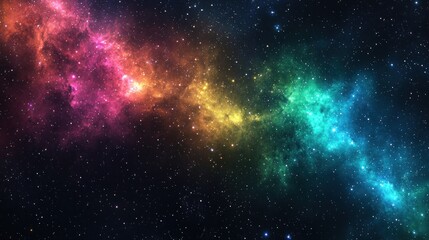 Obraz premium Colorful nebulae streak across a vast, star-studded expanse of space