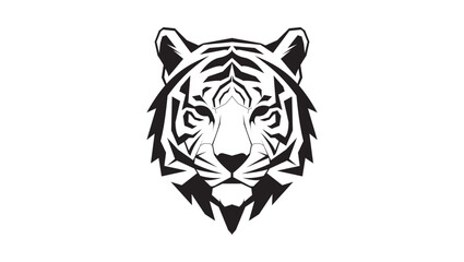 Tiger Head Silhouette Vector – Minimal Geometric Wildlife Logo Design