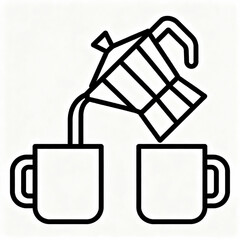 Coffee Pot Shared Resources Line Art Icon