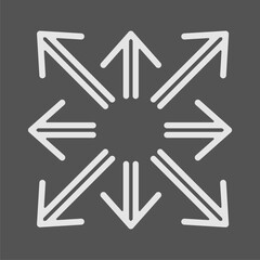 Flat Vector Set of Simple Direction Arrows Pointing Up Down Left and Right