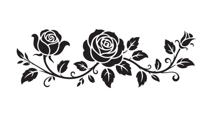 Hand Drawn Rose Border Illustration – Vector Art