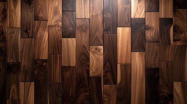 Dark brown wooden floor tiles.  Close-up view of parquet