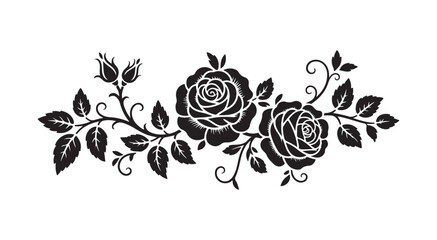 Corner Frame with Roses and Leaves Vector Design
