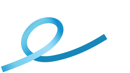 Blue ribbon symbol of prostate cancer awareness on a transparent background. Symbol of prostate cancer awareness month. World Diabetes Day. Vector illustration.