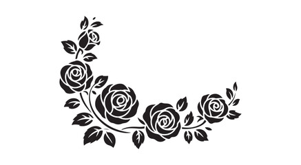 Vintage Floral Corner Ornament – Black Roses