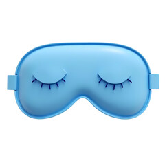 3d Blue sleep mask isolated on transparent background