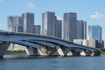 Tower apartment complexes in Tokyo Bay