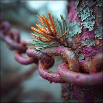 colorful rusty chain link