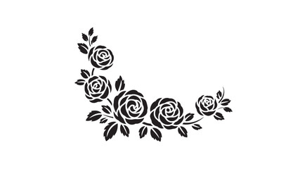 Rose Corner Pattern for Invitation or Greeting Card