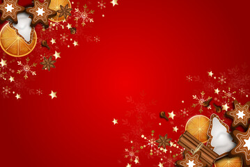 Christmas background with corner decoration
