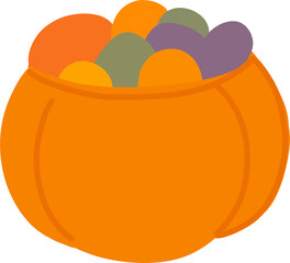 Halloween Candy Basket Illustration