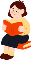 Girl Reading Illustration